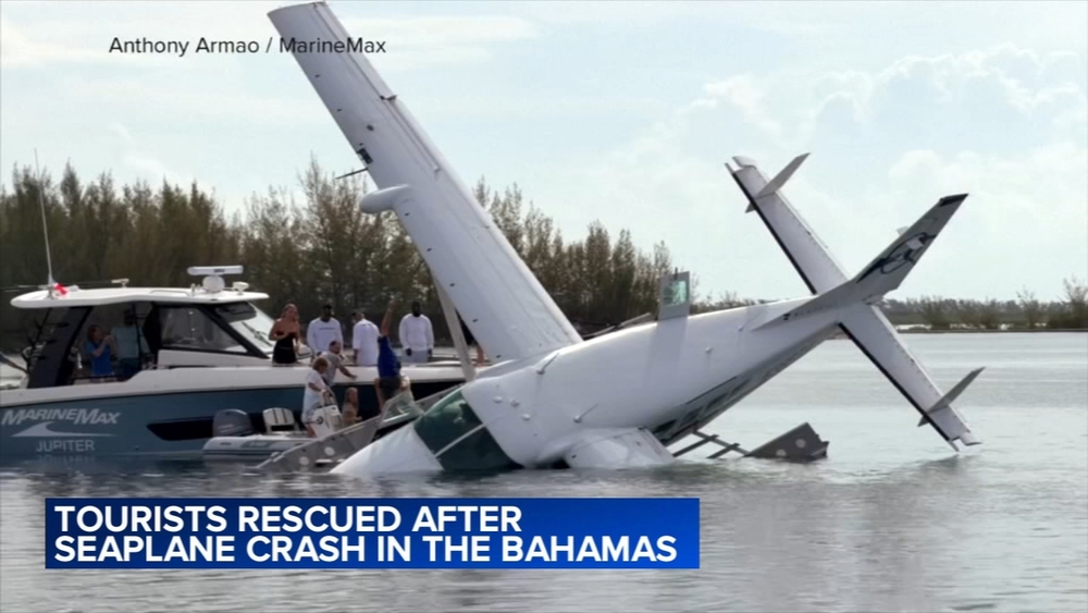 Tourists rescued after seaplane crash in the Bahamas