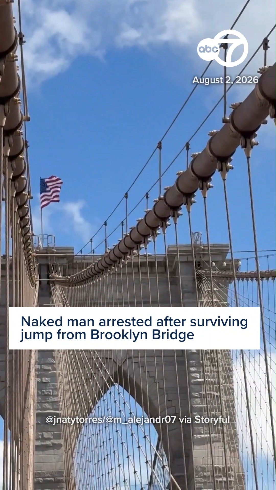 Naked man charged after surviving jump from Brooklyn Bridge