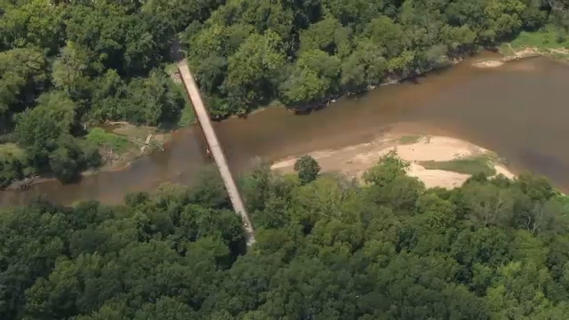 Aerial image of the area where the body was found.