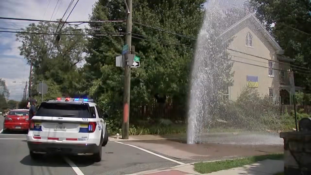 Water erupts from broken transmission main in Roxborough