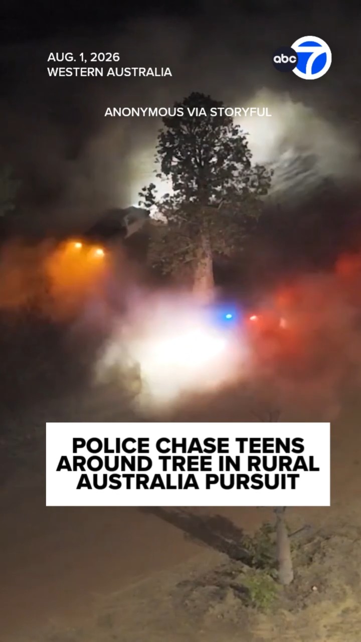 Police chase teens around tree in rural Australia pursuit