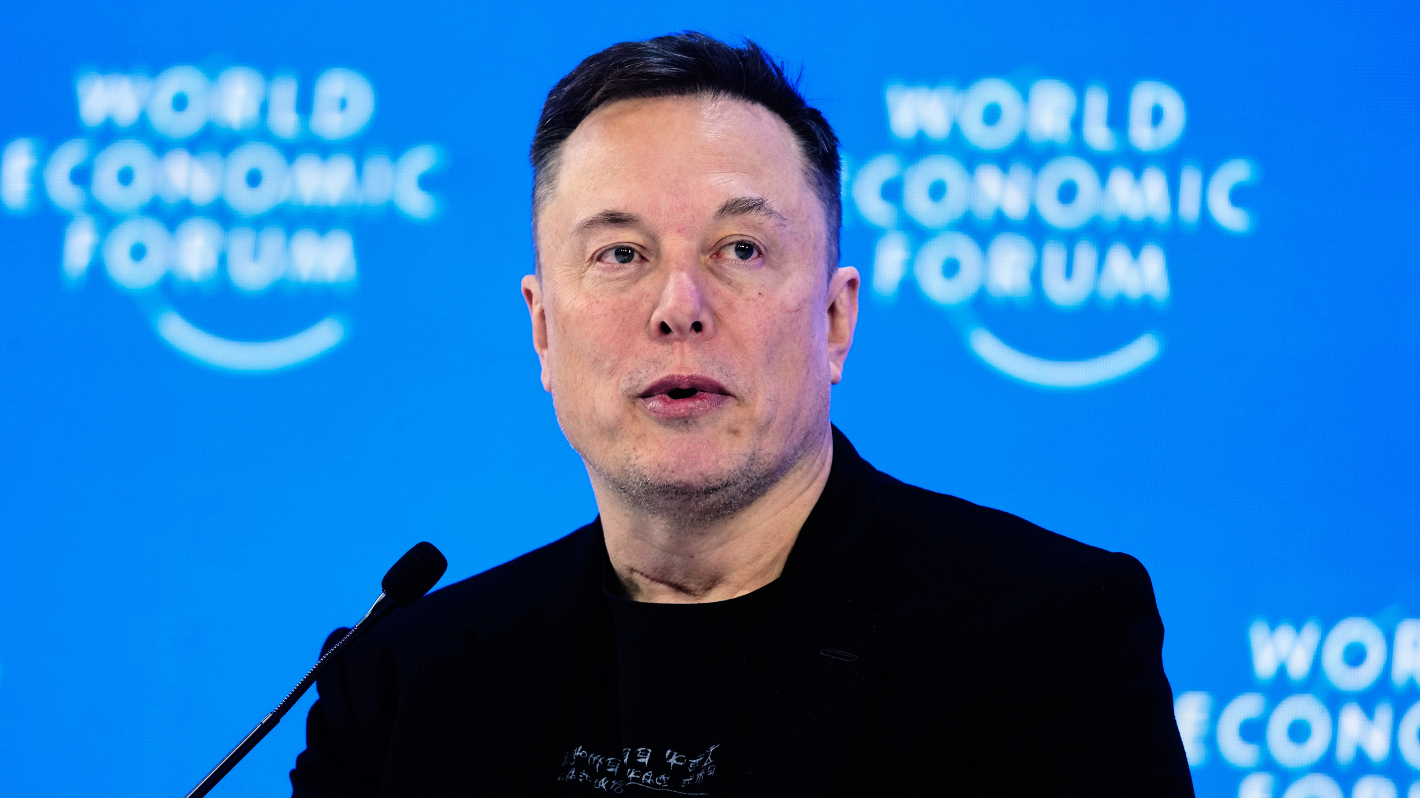 Elon Musk attends the annual meeting of the World Economic Forum in Davos, Switzerland, Jan. 22, 2026.