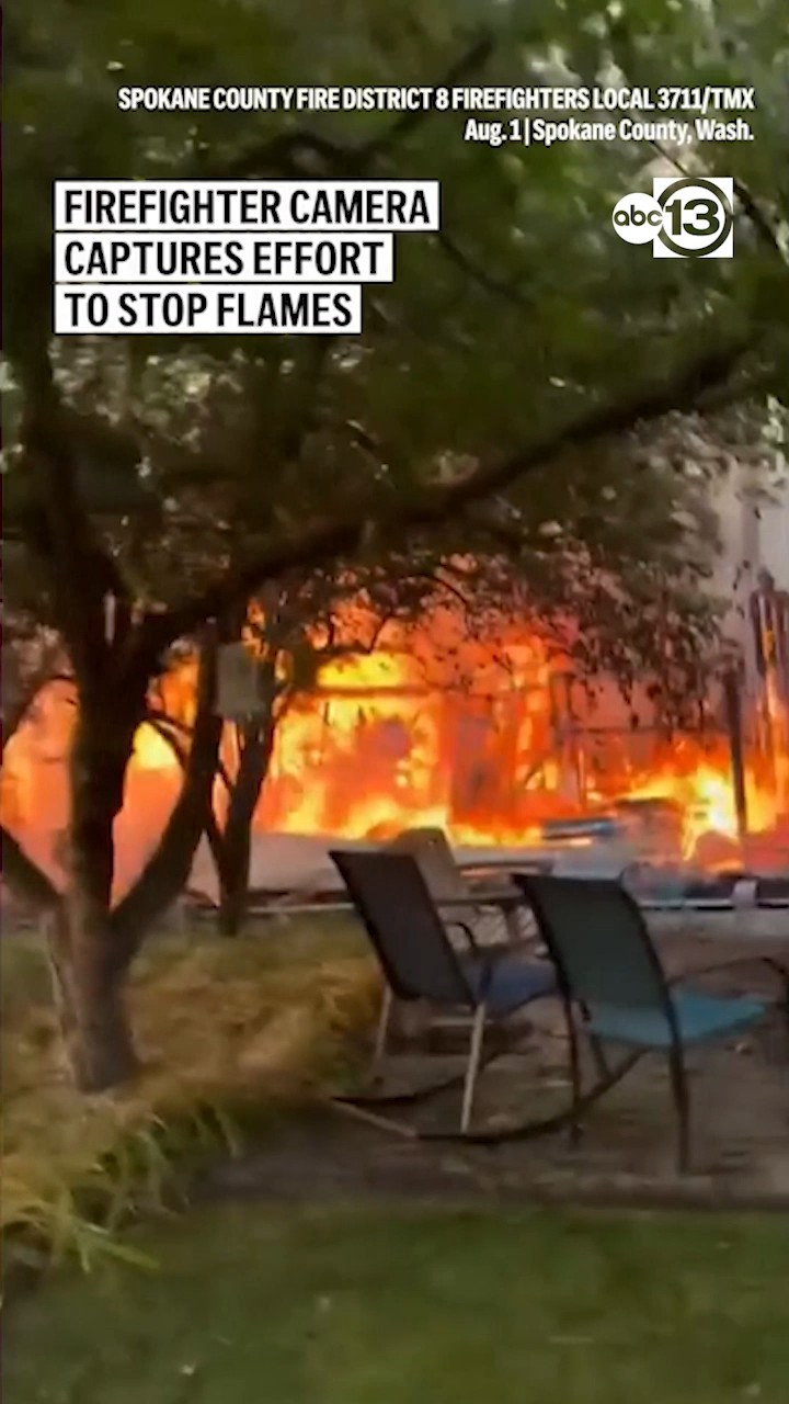 Firefighter camera captures effort to stop fire