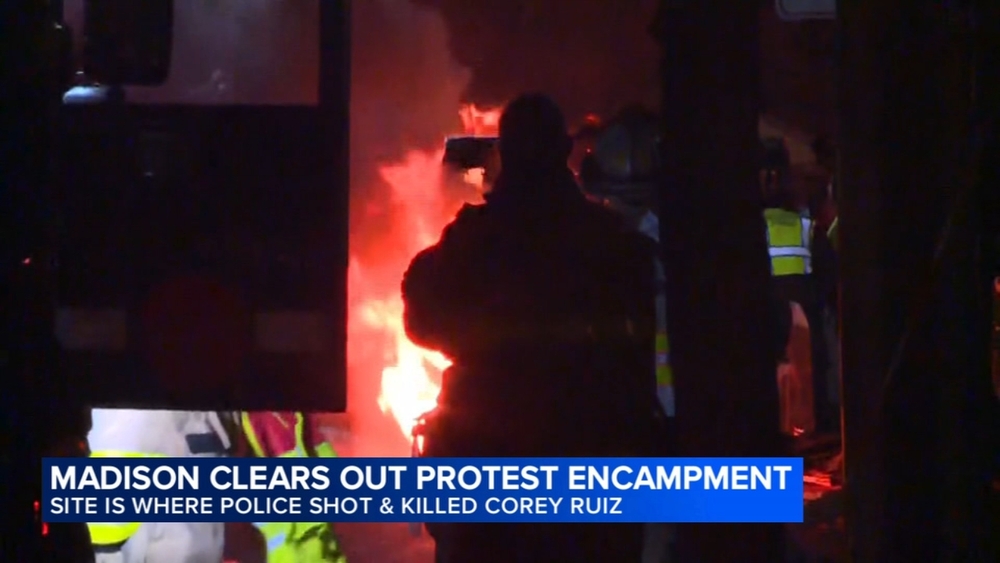 WI officials clear protest encampment at site of police shooting