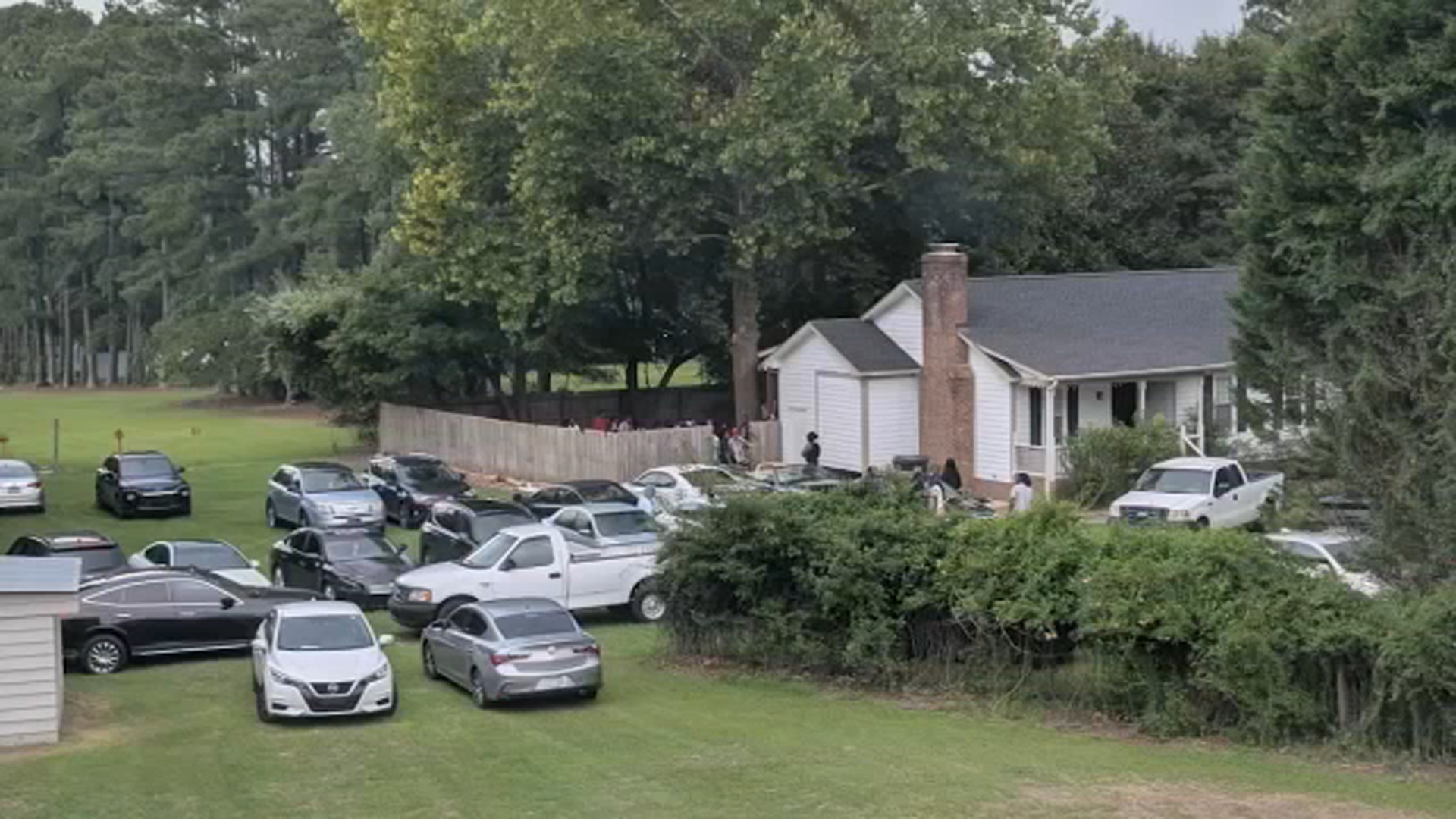 The homeowner said neighbors tipped her off about a large gathering on her property.