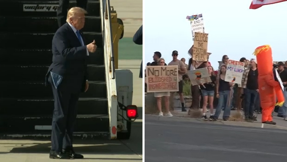 Trump's LA visit draws supporters, protesters and heightened security