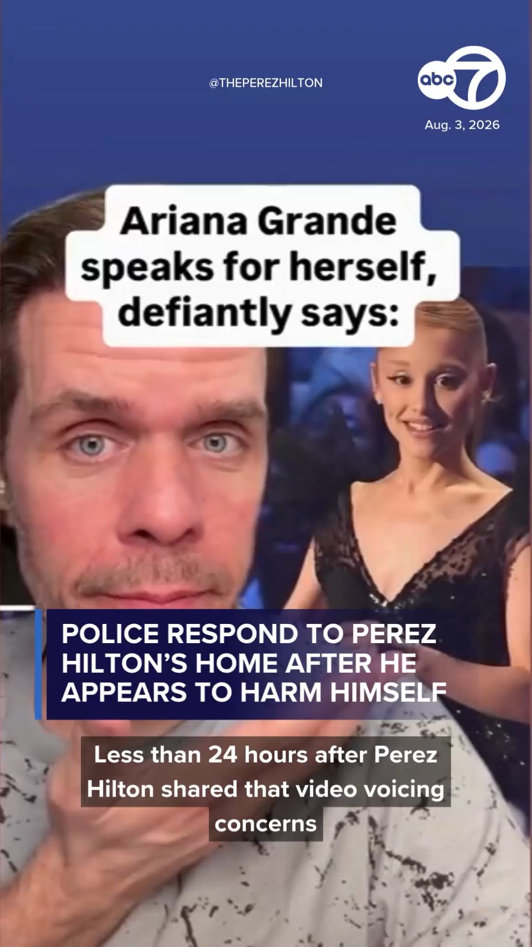 Police respond to Perez Hilton's home after he appears to harm himself