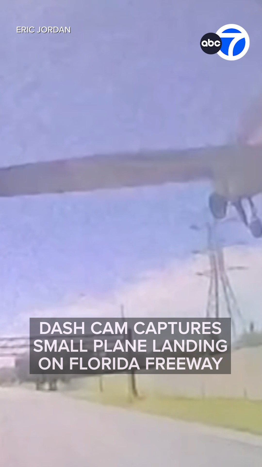 Dash cam captures small plane landing on Florida freeway
