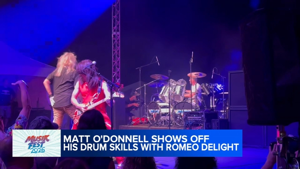 Action News anchor Matt O'Donnell shows off drum skills at Musikfest