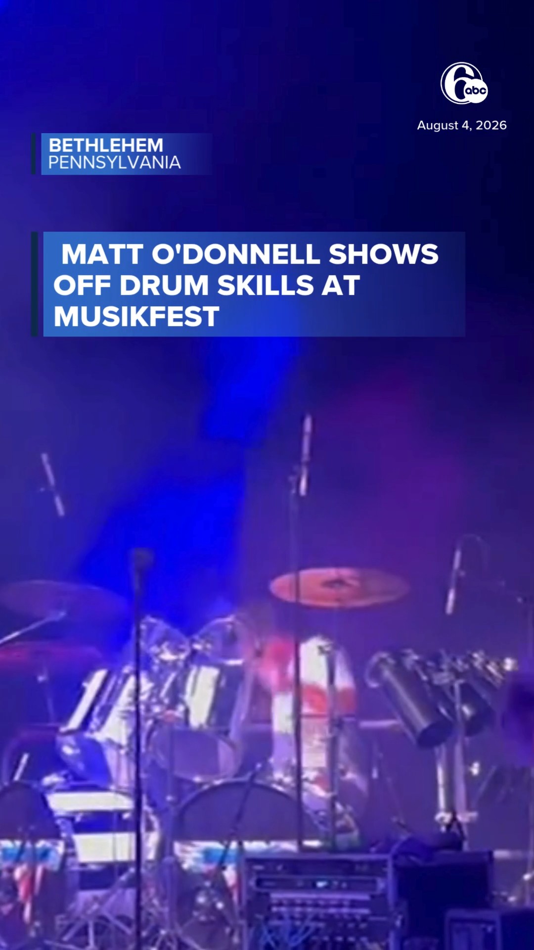 Action News anchor Matt O'Donnell shows off drum skills at Musikfest