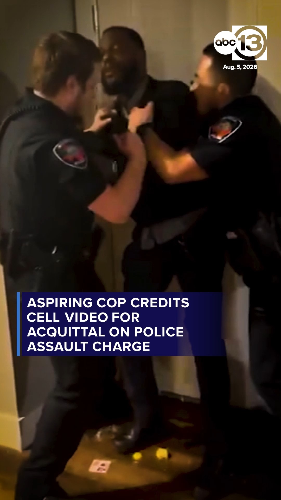 Aspiring cop credits cell video for acquittal on police assault charge