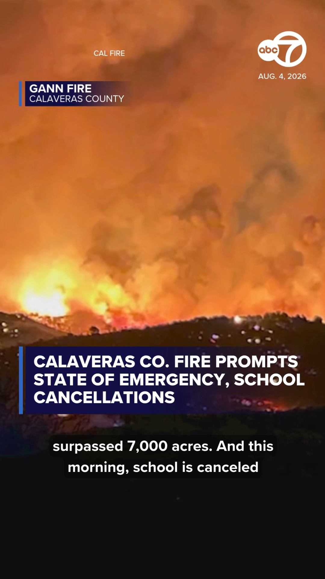 Calaveras Co. wildfire prompts state of emergency