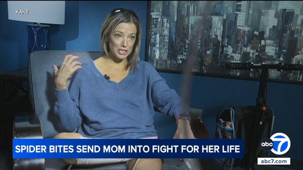 Mother says she's grateful to be alive after spider bite