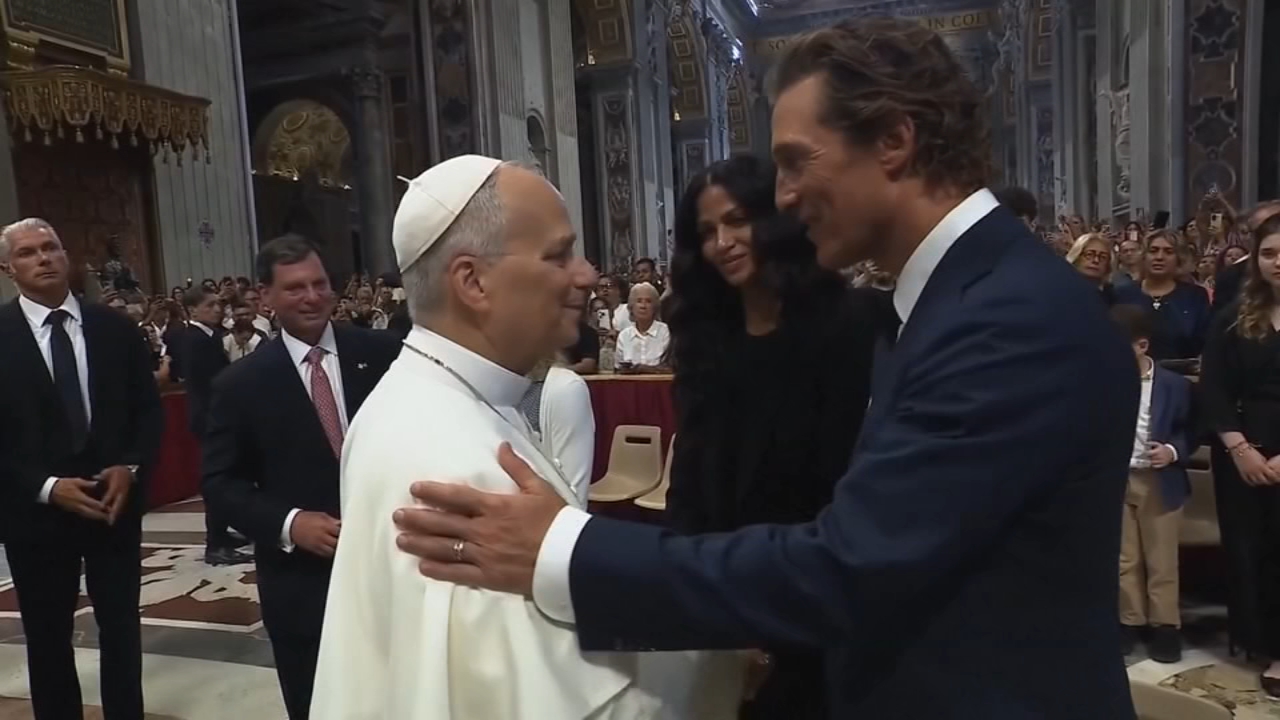Pope Leo XIV meets with Oscar-winning actor Matthew McConaughey
