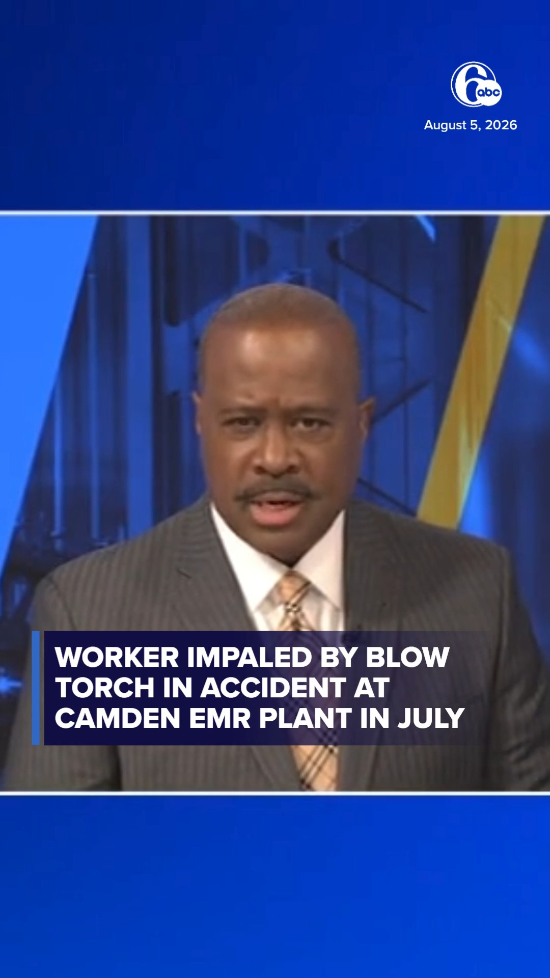 Worker impaled by blow torch in accident at Camden EMR plant in July