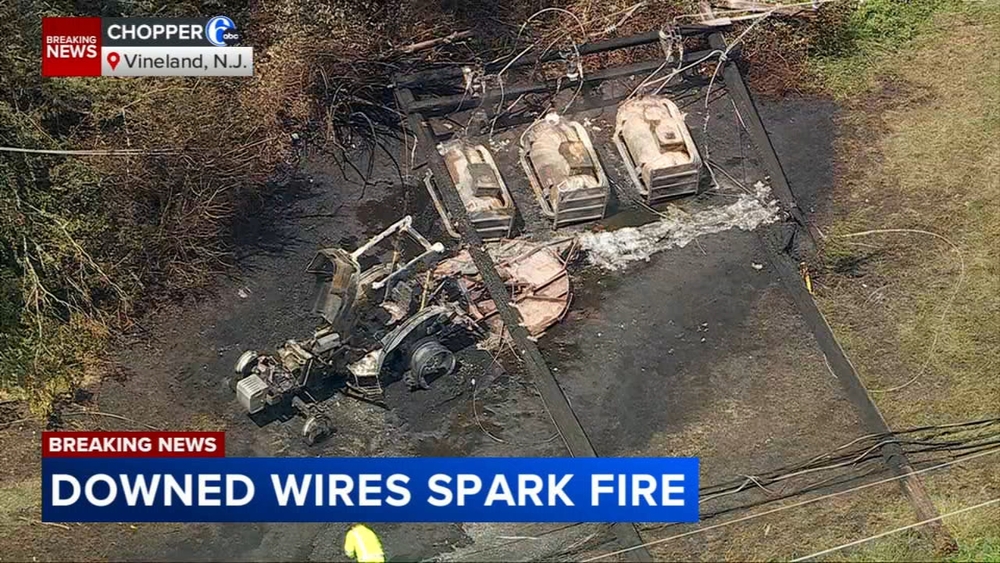 Downed wires spark fire in Vineland, NJ