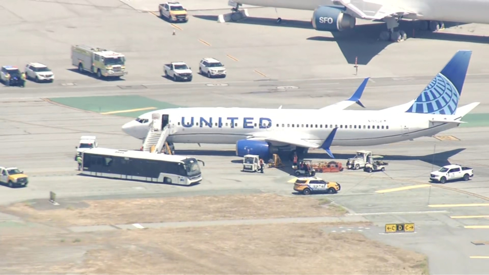 United flight returns to SFO after tire blows out during takeoff, airline says