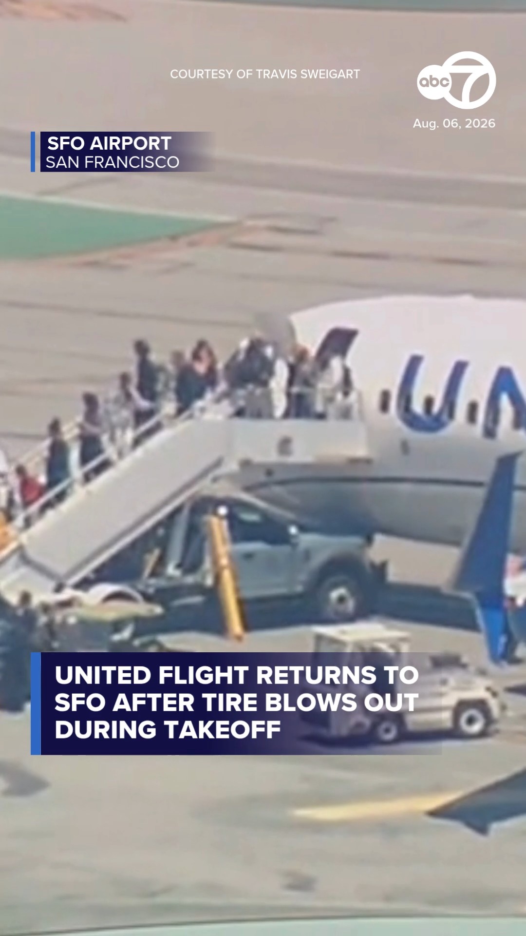 United flight returns to SFO after tire blows out during takeoff