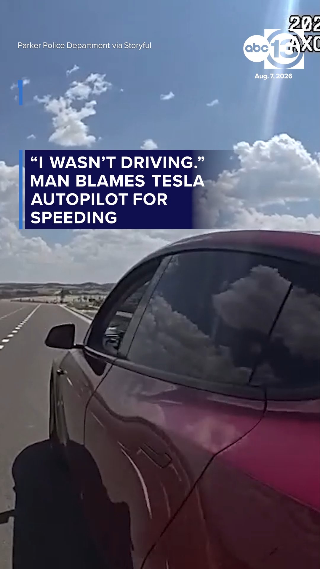 Driver argues with officer that his Tesla is to blame for speeding.