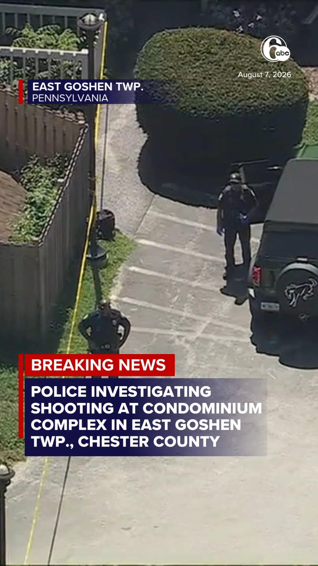 Police investigating shooting at condominium complex in Chester County