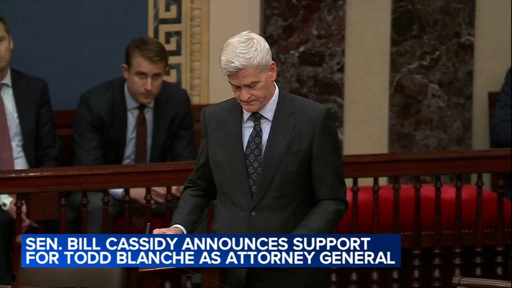 Republican Sen. Bill Cassidy says he will vote for Todd Blanche to be attorney general