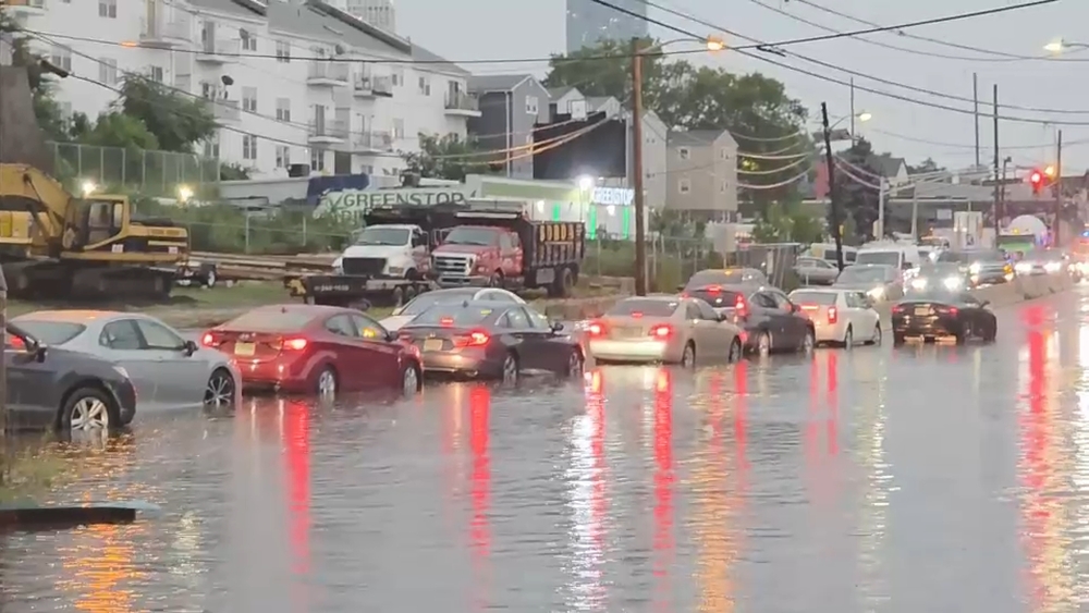 Flooding on highway in Jersey City