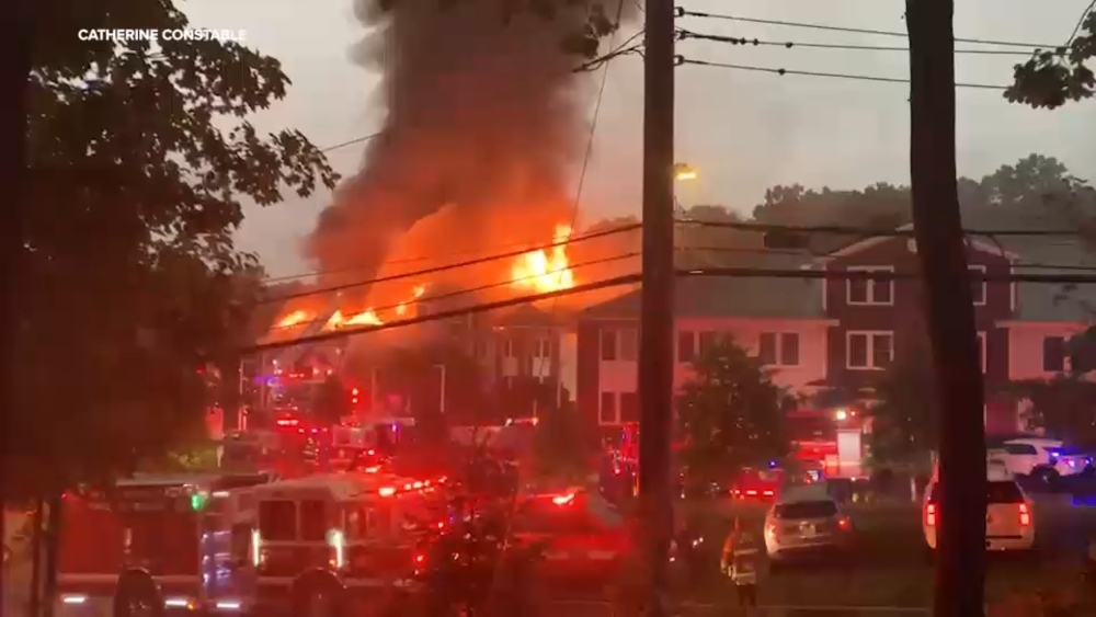 Lightning strike sets apartment building on fire in Ossining