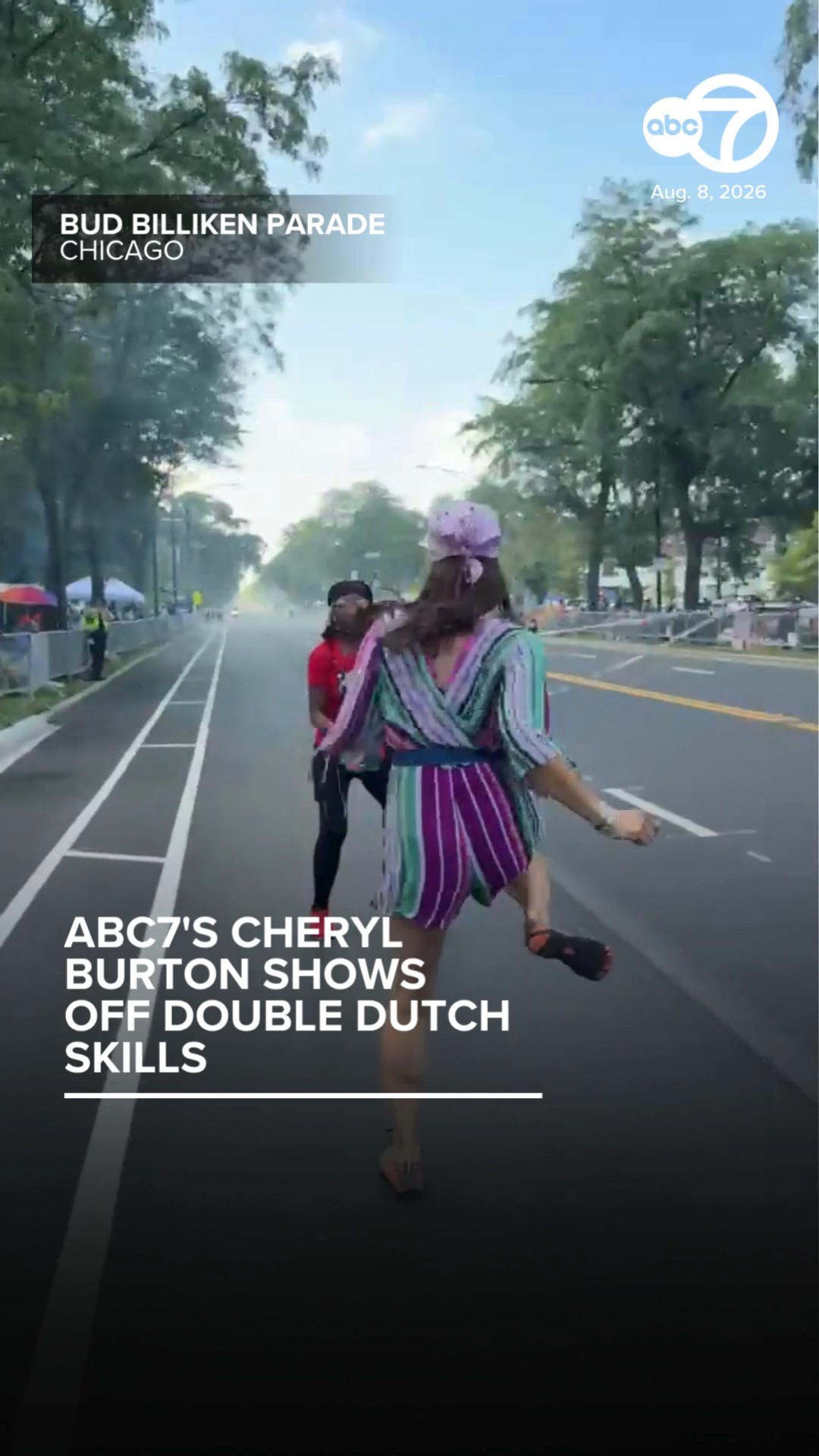 Cheryl Burton shows off Double Dutch skills at Bud Billiken Parade
