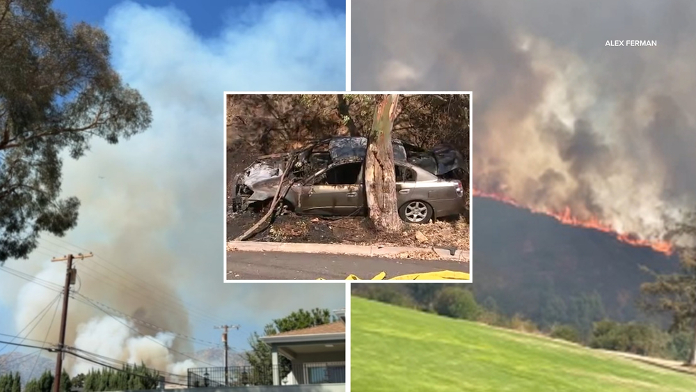 Crash likely sparked Burbank hillside brush fire, officials say