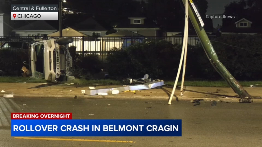 Rollover crash in Belmont Cragin, video shows