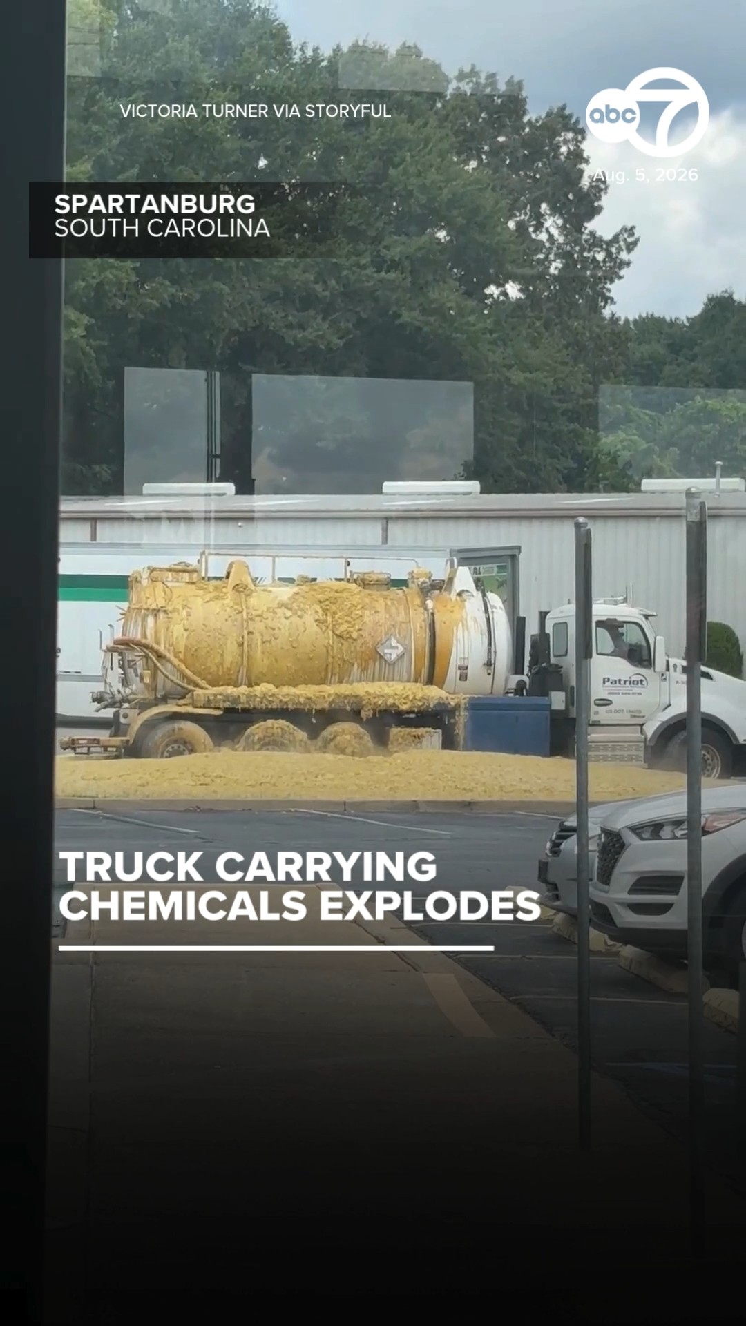 Truck Carrying Chemicals Explodes Outside Denny's Restaurant