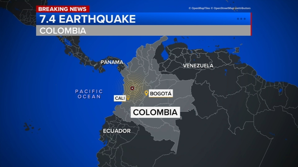 Powerful earthquake shakes Colombia, Ecuador