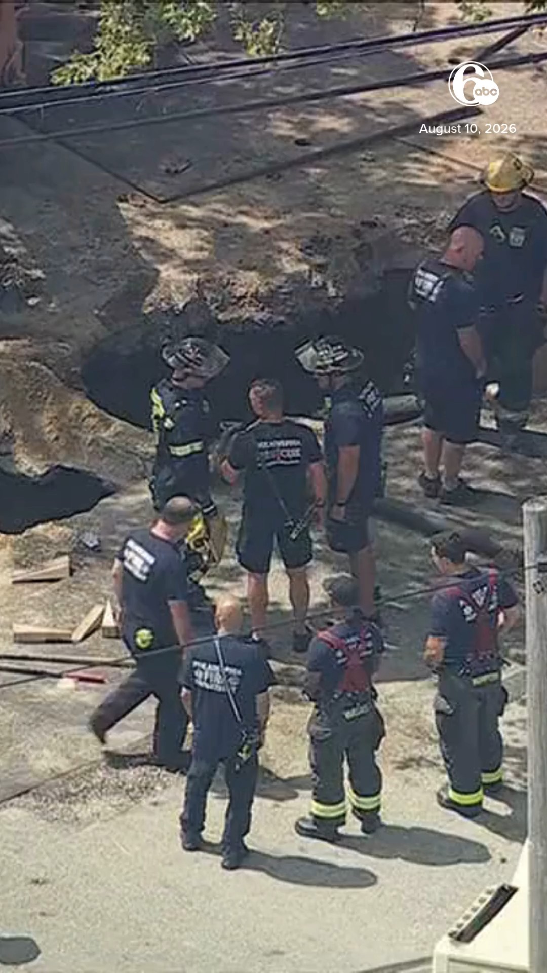 Worker rescued after being trapped in 7-foot-deep hole in Philadelphia