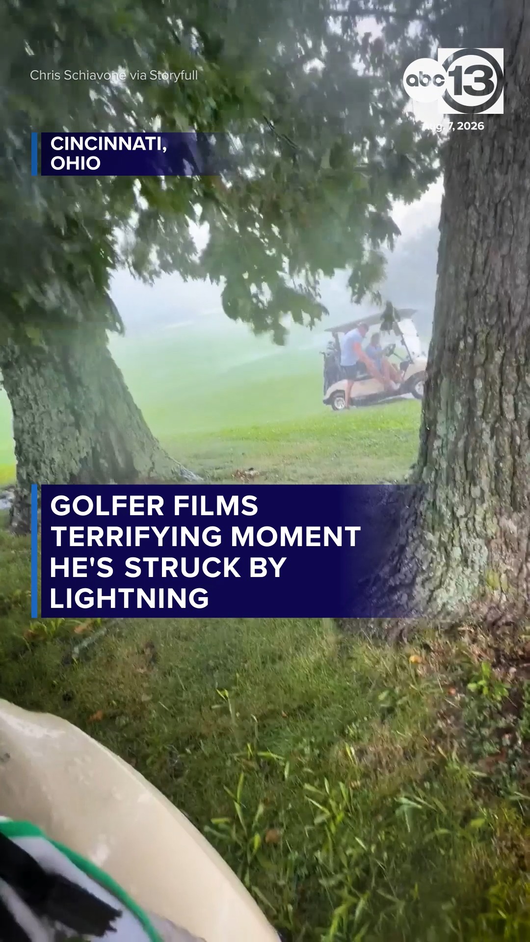 Golfer Films Terrifying Moment He's Struck by Lightning