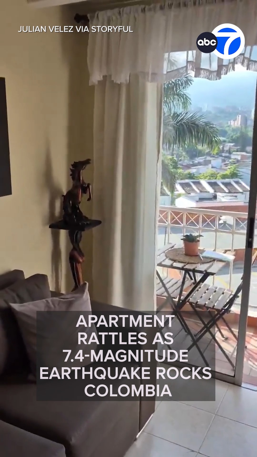 Apartment Rattles as 7.4-Magnitude Earthquake Rocks Colombia
