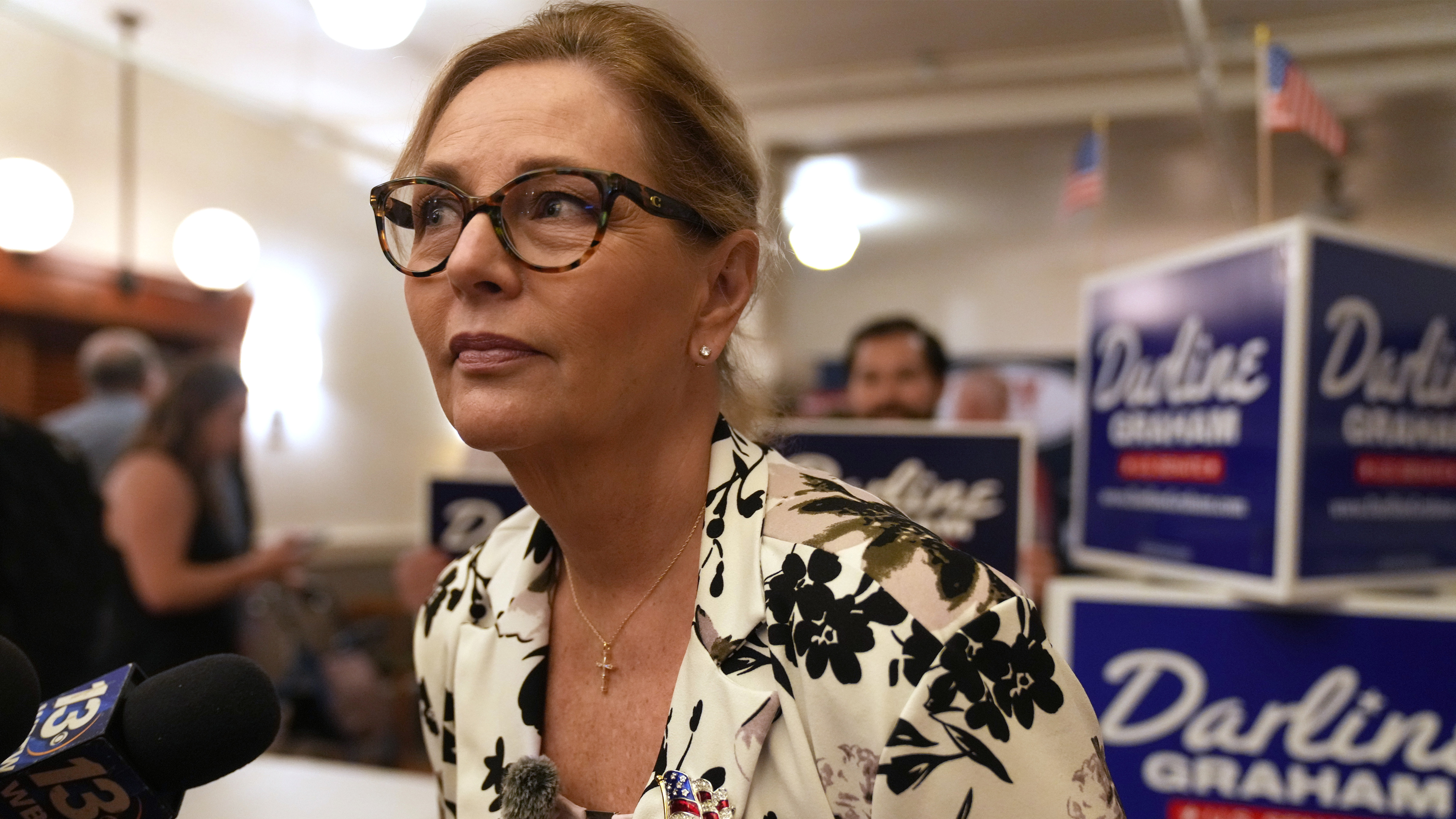 Sen. Darline Graham, R-S.C., at a candidate event for hopefuls vying in a special Republican primary to replace her late brother Sen. Lindsey Graham, R-S.C., on November ballots, Saturday, Aug. 8, 2026, in Florence, S.C.