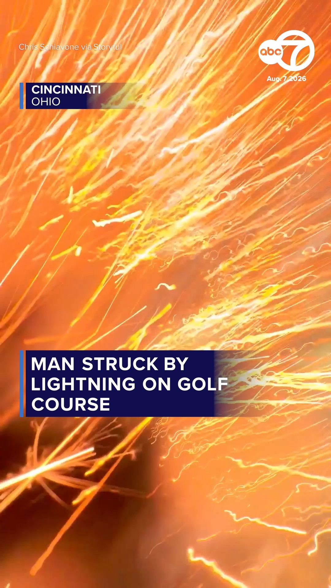 Man struck by lightning on golf course