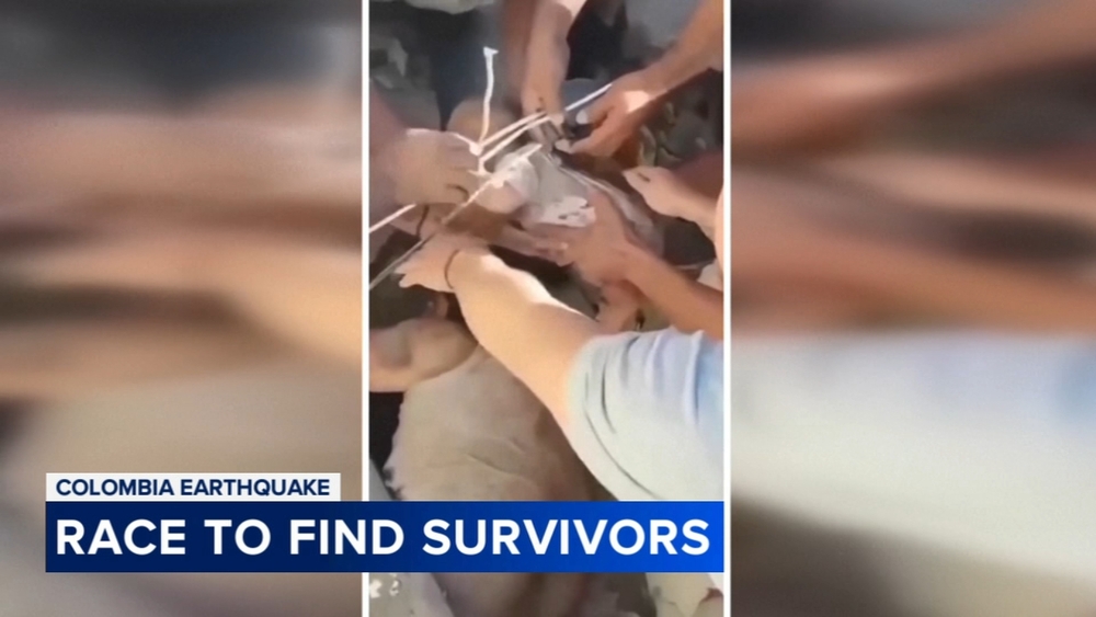 Rescuers race to find survivors in the rubble following powerful earthquake in Colombia