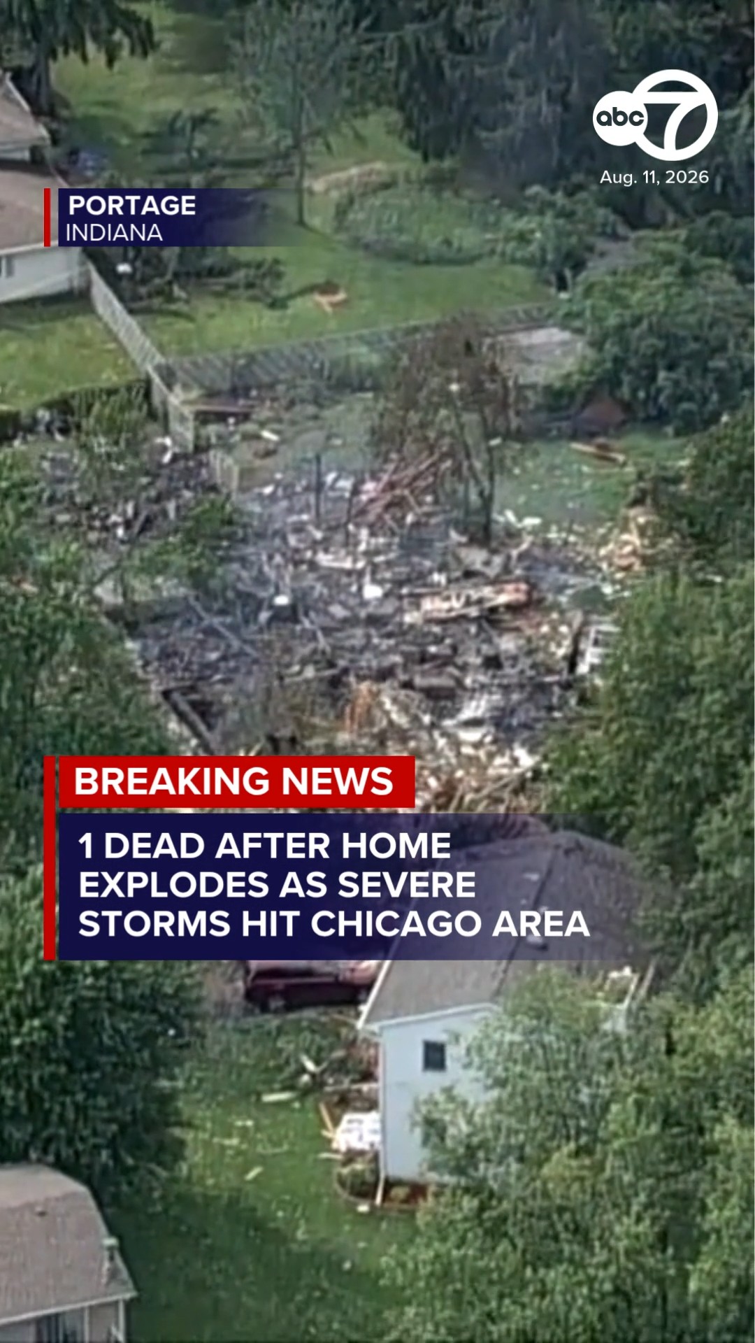 1 dead after NW Indiana home explodes as severe storms hit area