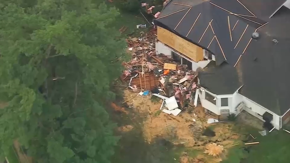 Tree falls on Westbury house, trapping dozens of cats inside
