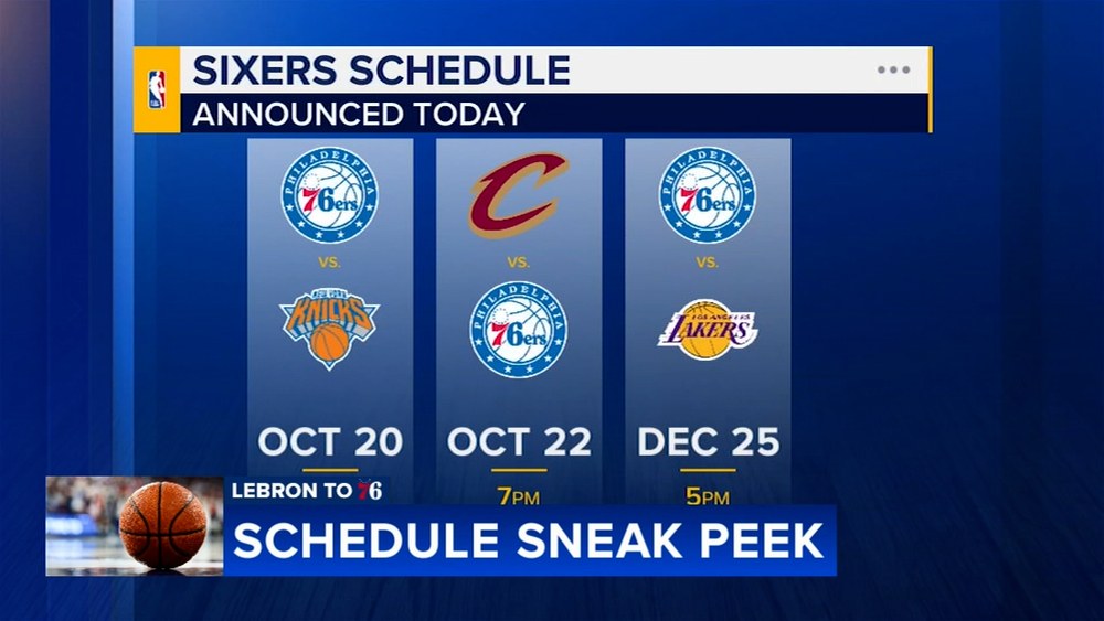 76ers to open season against Knicks; face Lakers on Christmas