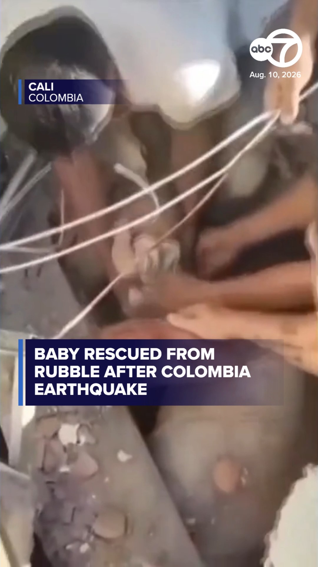 Baby rescued from rubble after Colombia earthquake