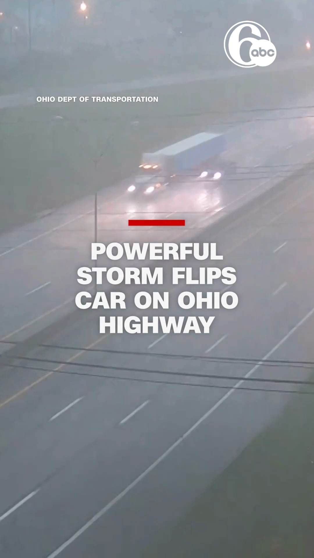 Powerful storm flips car on Ohio highway