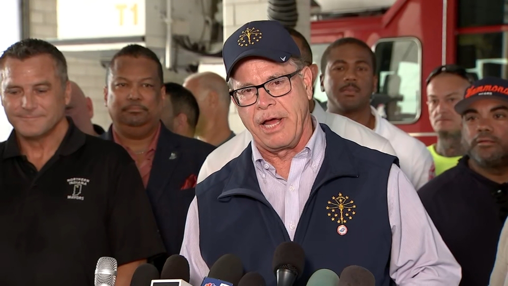 Indiana Gov. Braun speaks about storm damage