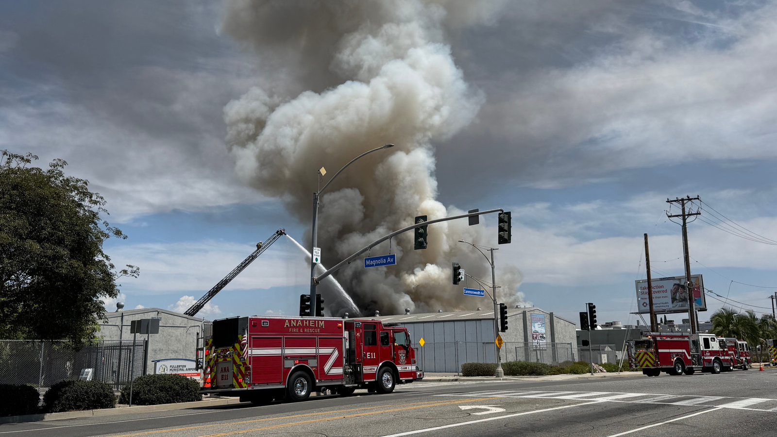 Dramatic fire erupts at Fullerton Municipal Airport, prompting massive response from firefighters Dramatic fire erupts at Fullerton Municipal Airport, prompting massive response from firefighters