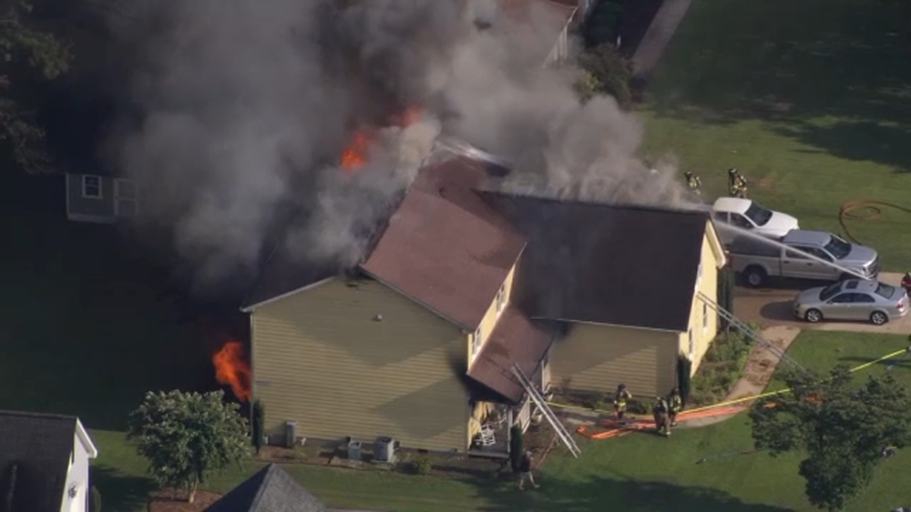 Flames engulf home in Harnett County