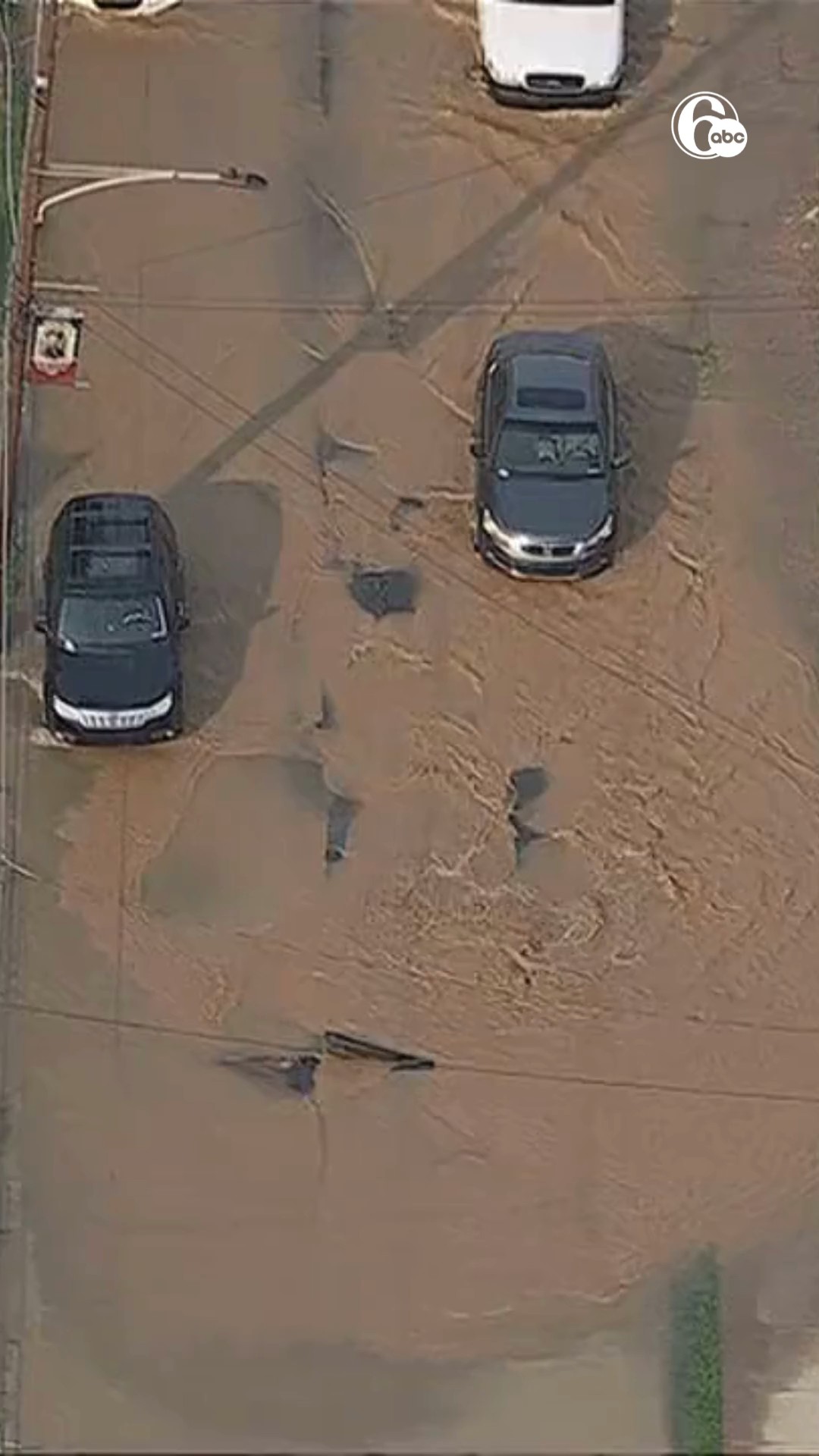 Water main break floods street in Philadelphia's Tacony neighborhood