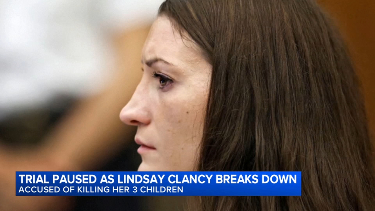 Lindsay Clancy cries during testimony about autopsies
