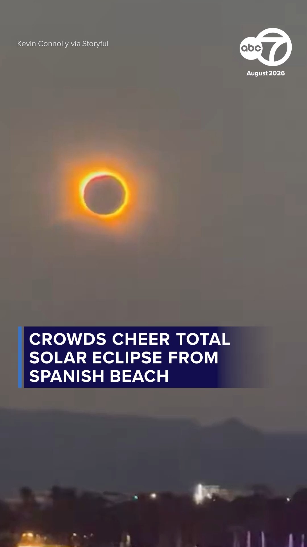 Crowds cheer total solar eclipse from Spanish beach