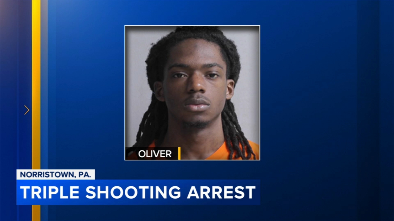 Man arrested on attempted murder charges after triple shooting in Norristown